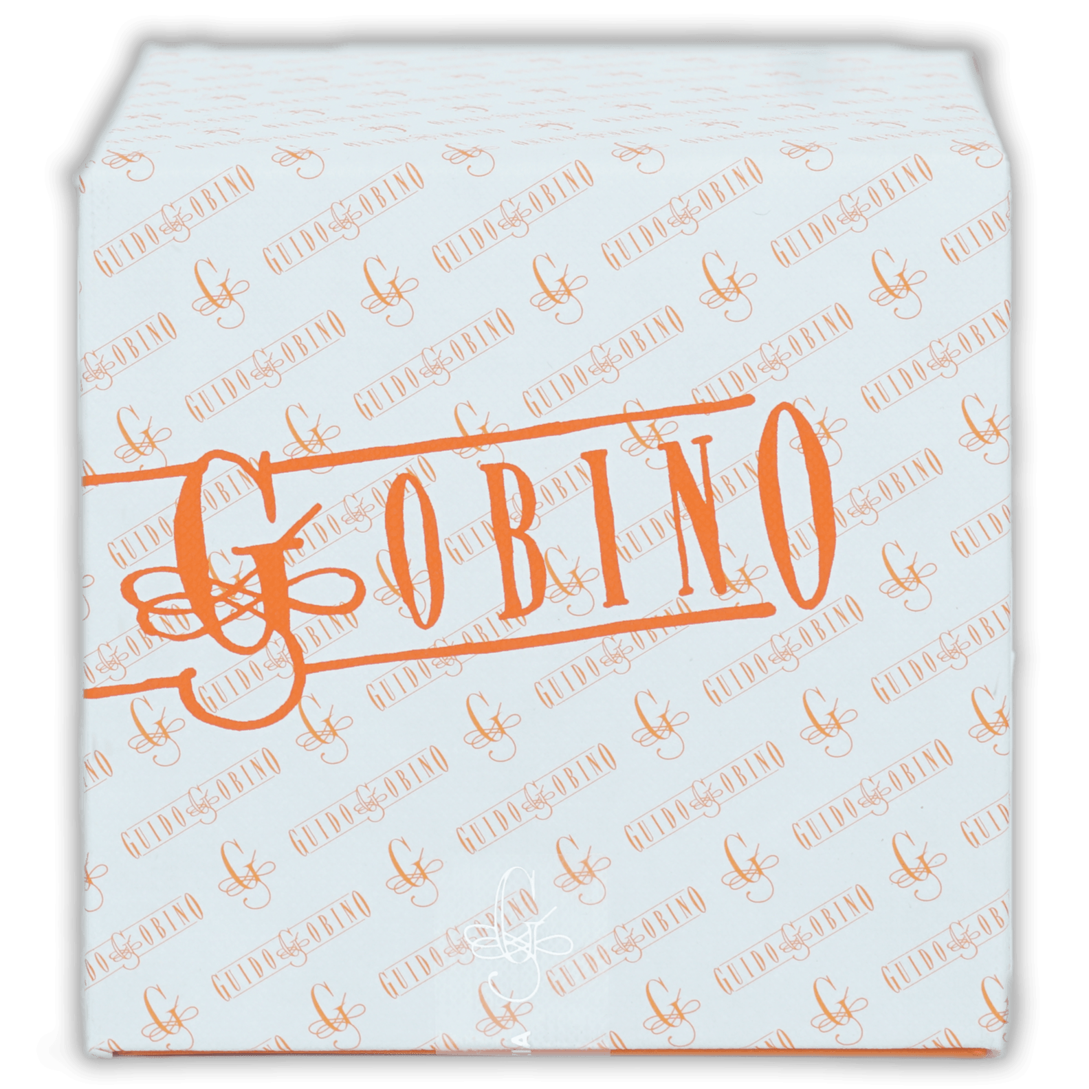 Guido Gobino assorted chocolate cube large box with orange Giobino branding