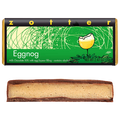 Zotter eggnog milk chocolate bar with green gold wrapper and liqueur filling