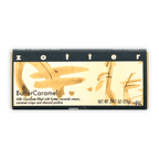 Zotter Butter Caramel 50% filled chocolate bar in black cream wrapper