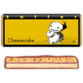 Zotter Cheesecake Milk Chocolate 50% bar with creamy filling, purple jam, crumbly topping