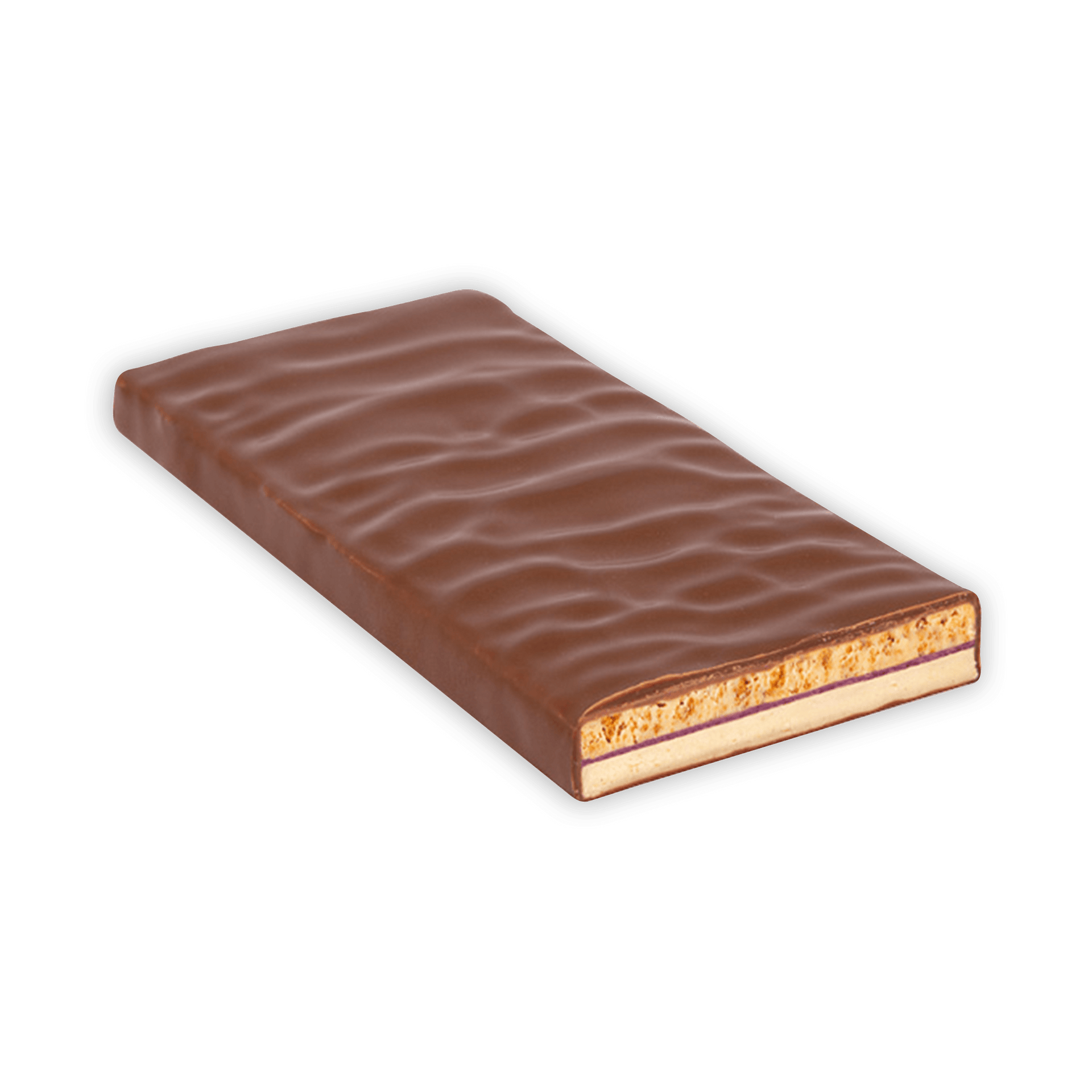 Zotter Cheesecake Milk Chocolate 50% bar with dark brown wavy ridges