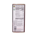 Back of a Zotter chocolate package showing the nutrition facts panel and ingredients list on a black background.