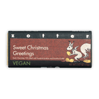Zotter Sweet Christmas Greetings 70% dark chocolate bar with hazelnut praline brittle