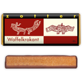 Zotter Waffle Brittle 60% chocolate bar with red cream wrapper and animal illustrations