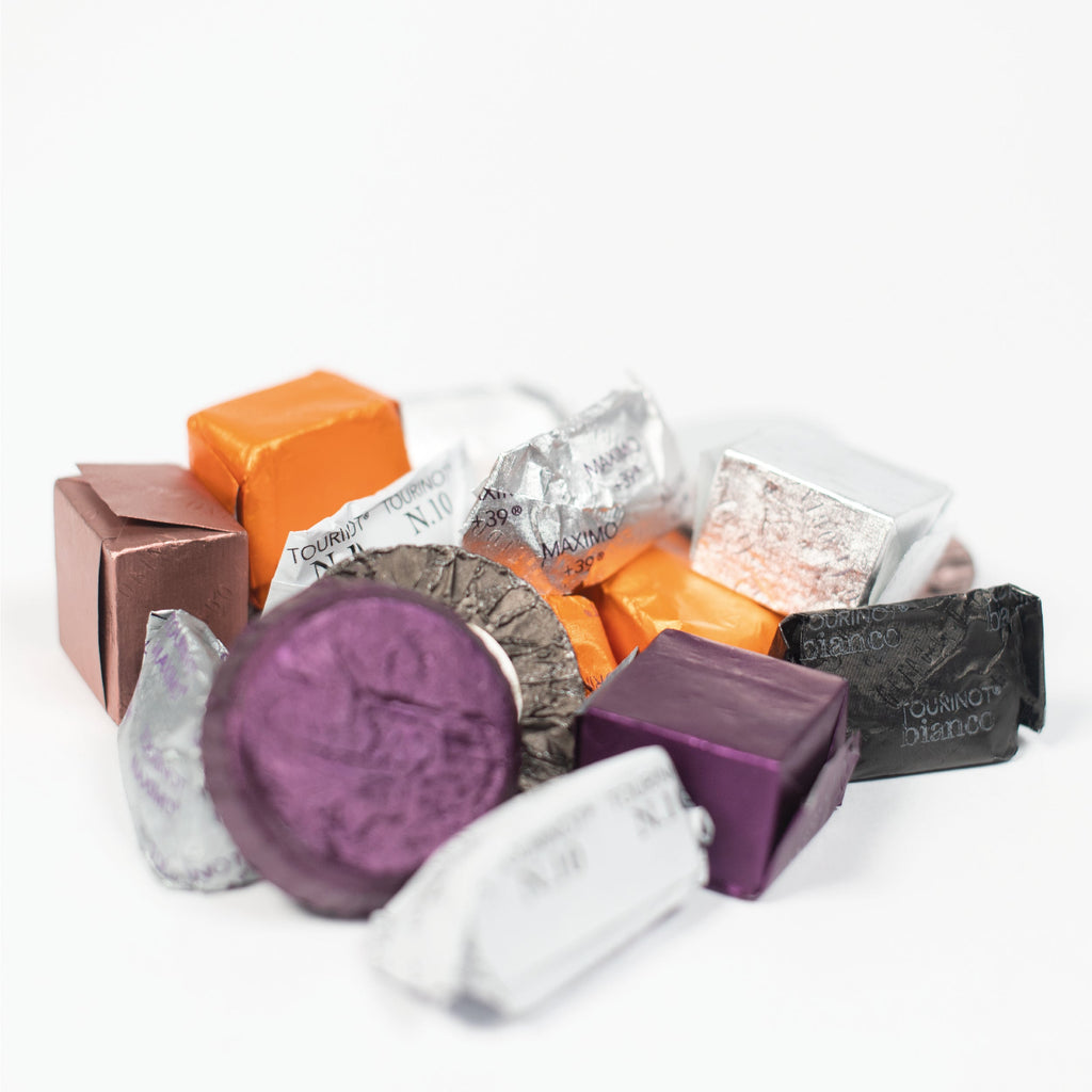 Guido Gobino assorted chocolate cube gift box, 70 pcs colorful foil candies