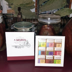 A. Morin Dark Chocolate Tasting Box with 27 assorted bars in white maroon box
