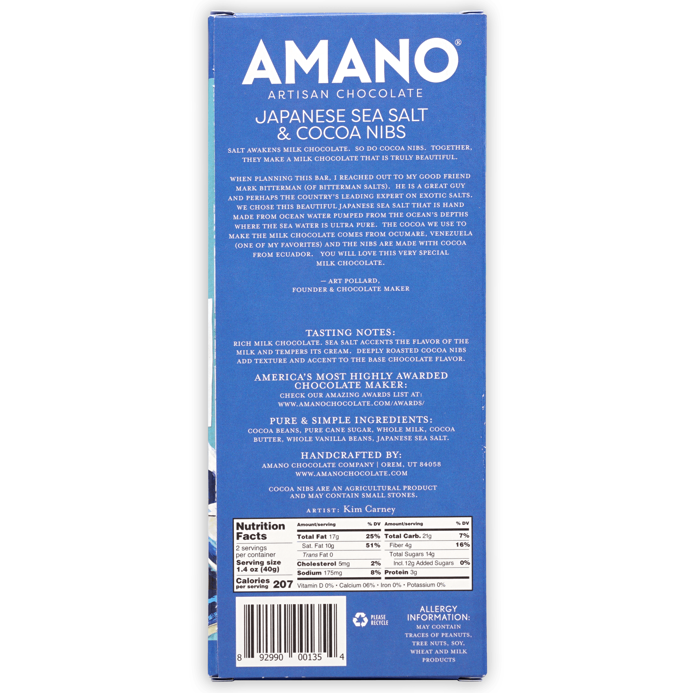 Amano Milk Japanese Sea Salt & Nibs artisan chocolate box