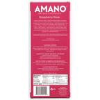 Amano raspberry rose dark 55% chocolate bar in vibrant pink box