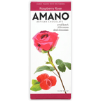 Amano Raspberry Rose 55% dark chocolate bar with rose and raspberry design