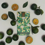 Theo & Philo 63% dark chocolate with calamansi, green botanical design