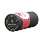 Dick Taylor Chocolate Coated Cherries 65% black cylindrical packaging with red white label