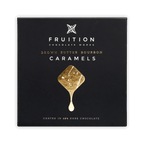 Fruition Brown Butter Bourbon Caramels 68% black box with gold caramel drop