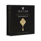Fruition Brown Butter Bourbon Caramels 68% black box with gold text and caramel window