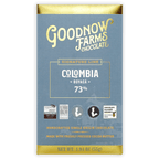 Goodnow Farms Boyaca 73% dark chocolate bar in blue gold foil wrap