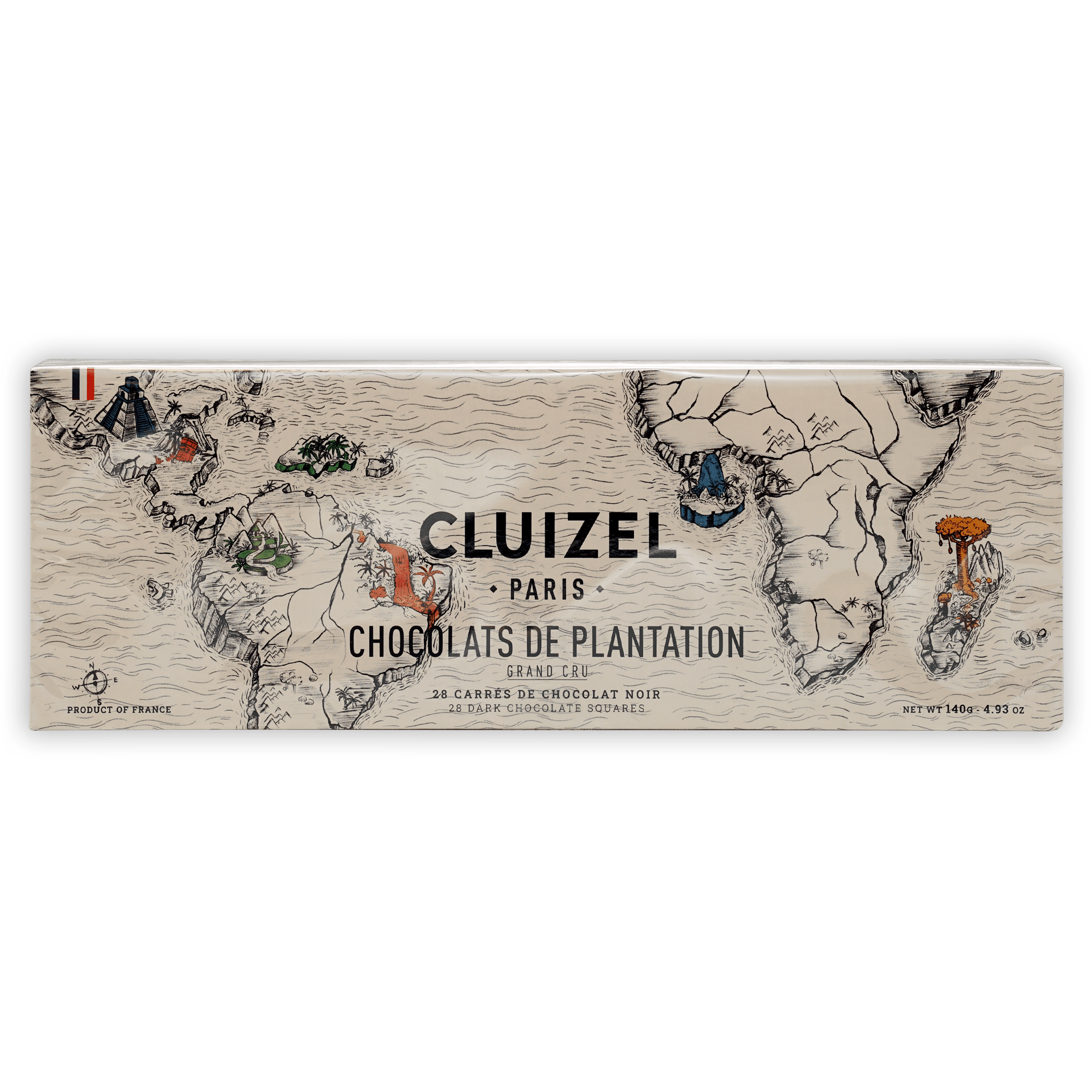 Michel Cluizel Single Estate Tasting Box with world map design