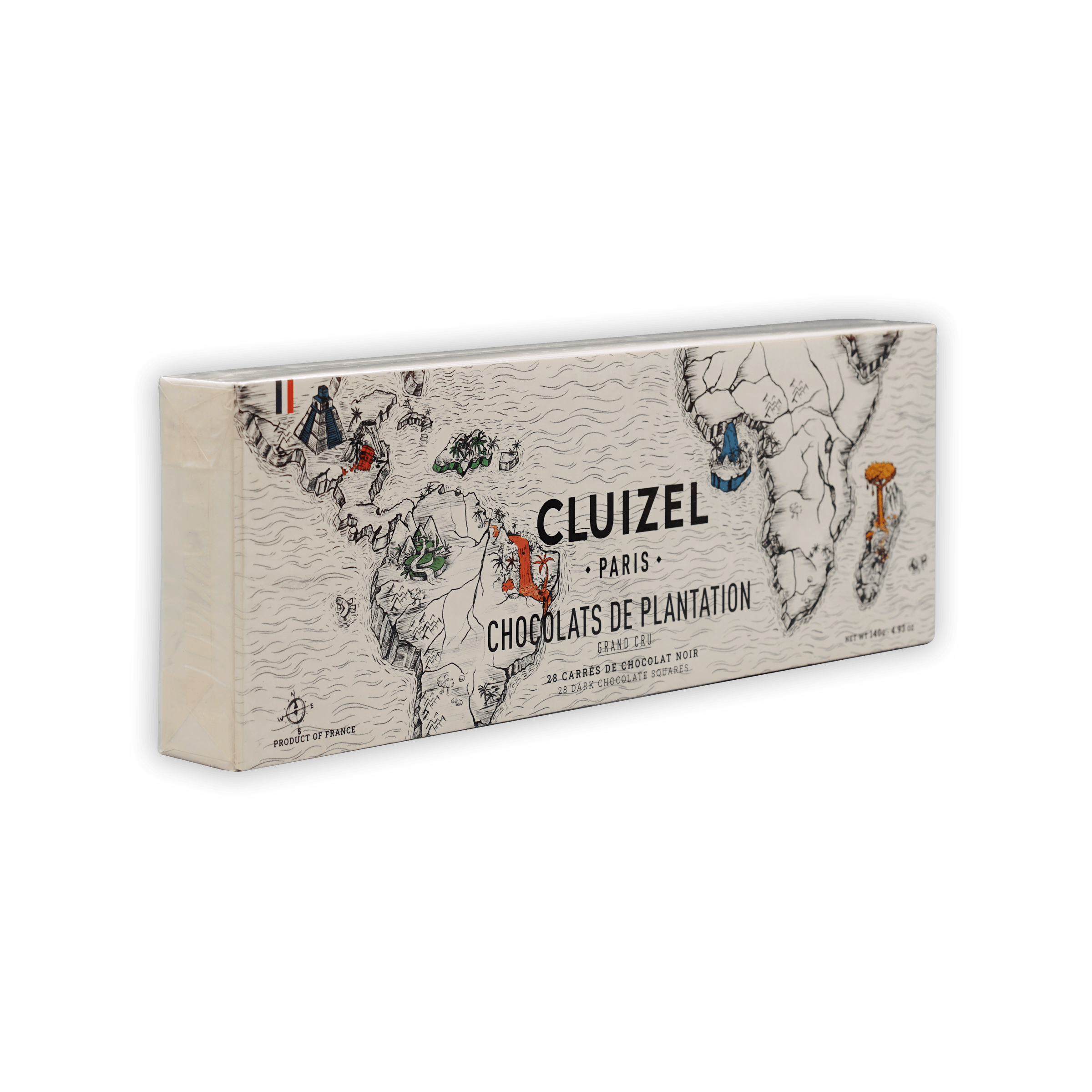 Michel Cluizel Single Estate Tasting Box with map design