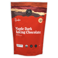 Raaka Maple Dark 75% Baking Chocolate in red resealable pouch