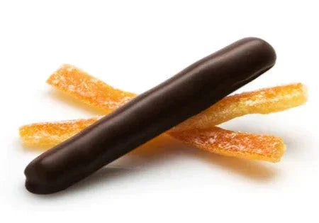 Michel Cluizel dark chocolate-coated candied orange strip
