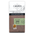 A. Morin 100% dark chocolate bar from Ivory Coast in brown green map package
