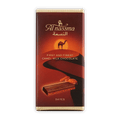 Al Nassma camel milk chocolate bar with dates, dark wrapper and camel sunset illustration