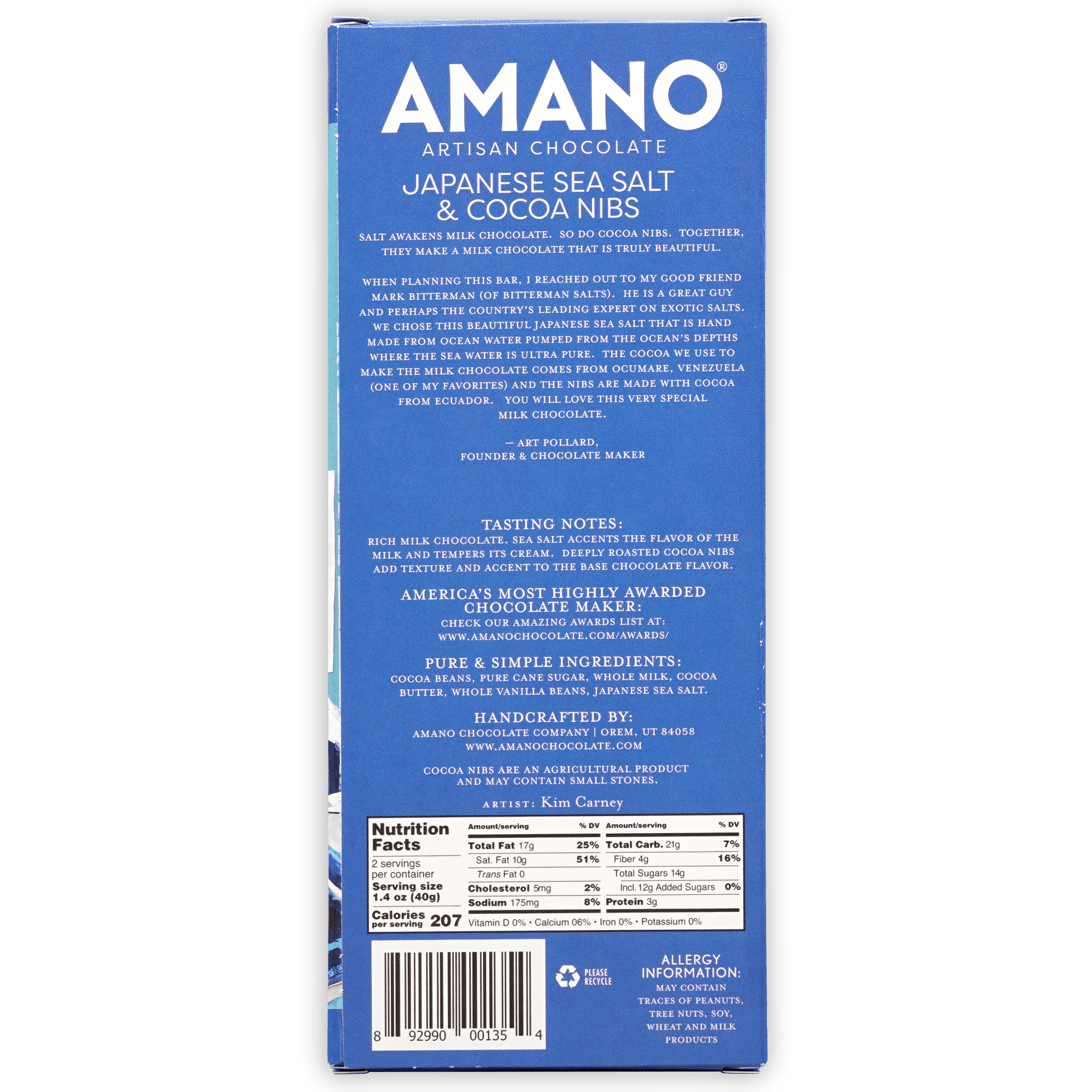 Amano Milk Japanese Sea Salt & Nibs artisan chocolate box
