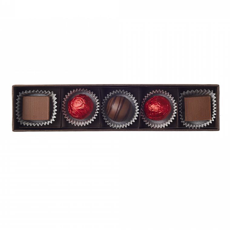 Amedei Assorted Pralines Gold Box with 5 foil-wrapped chocolates