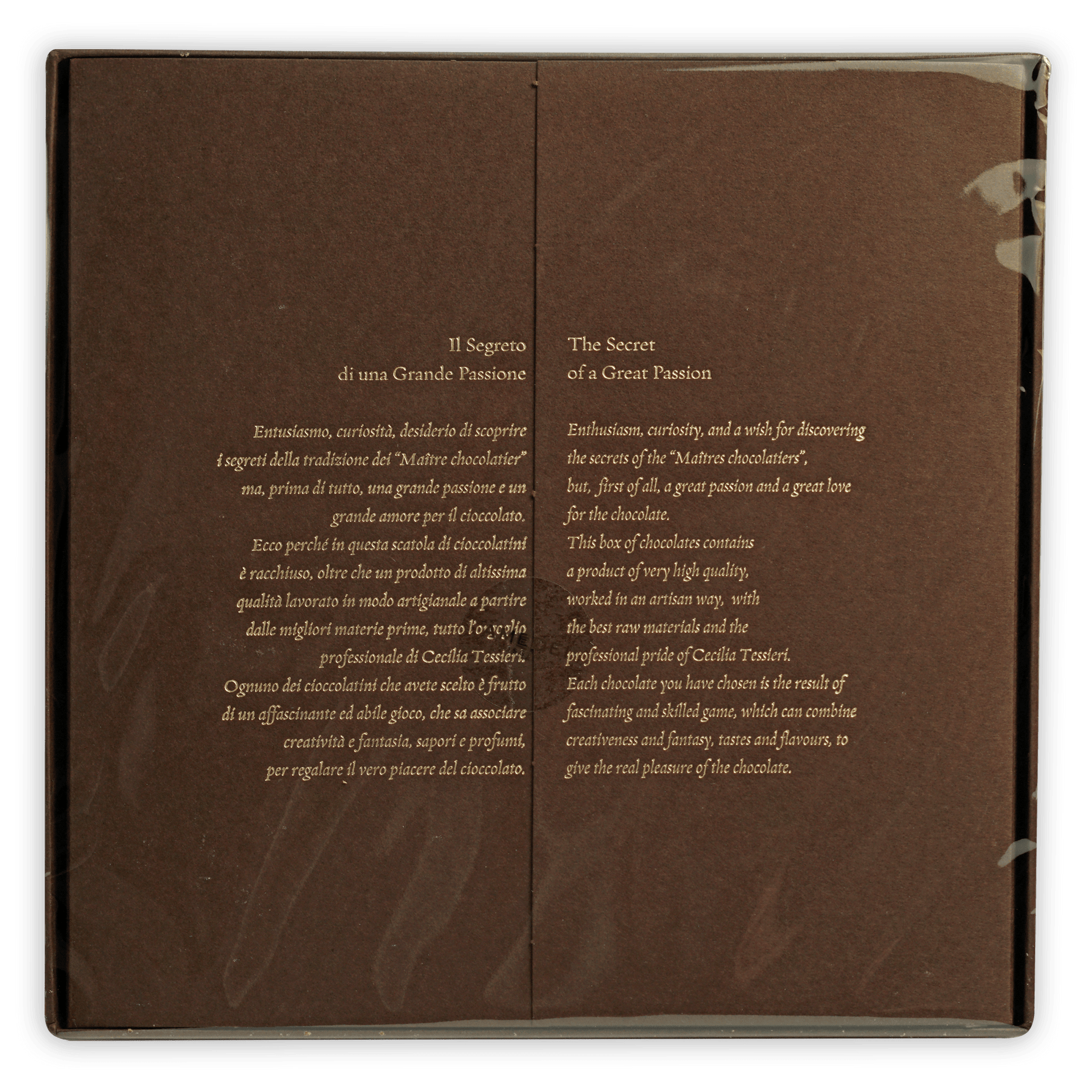 Amedei chocolate pralines gift box 25 pcs brown minimalist bilingual design