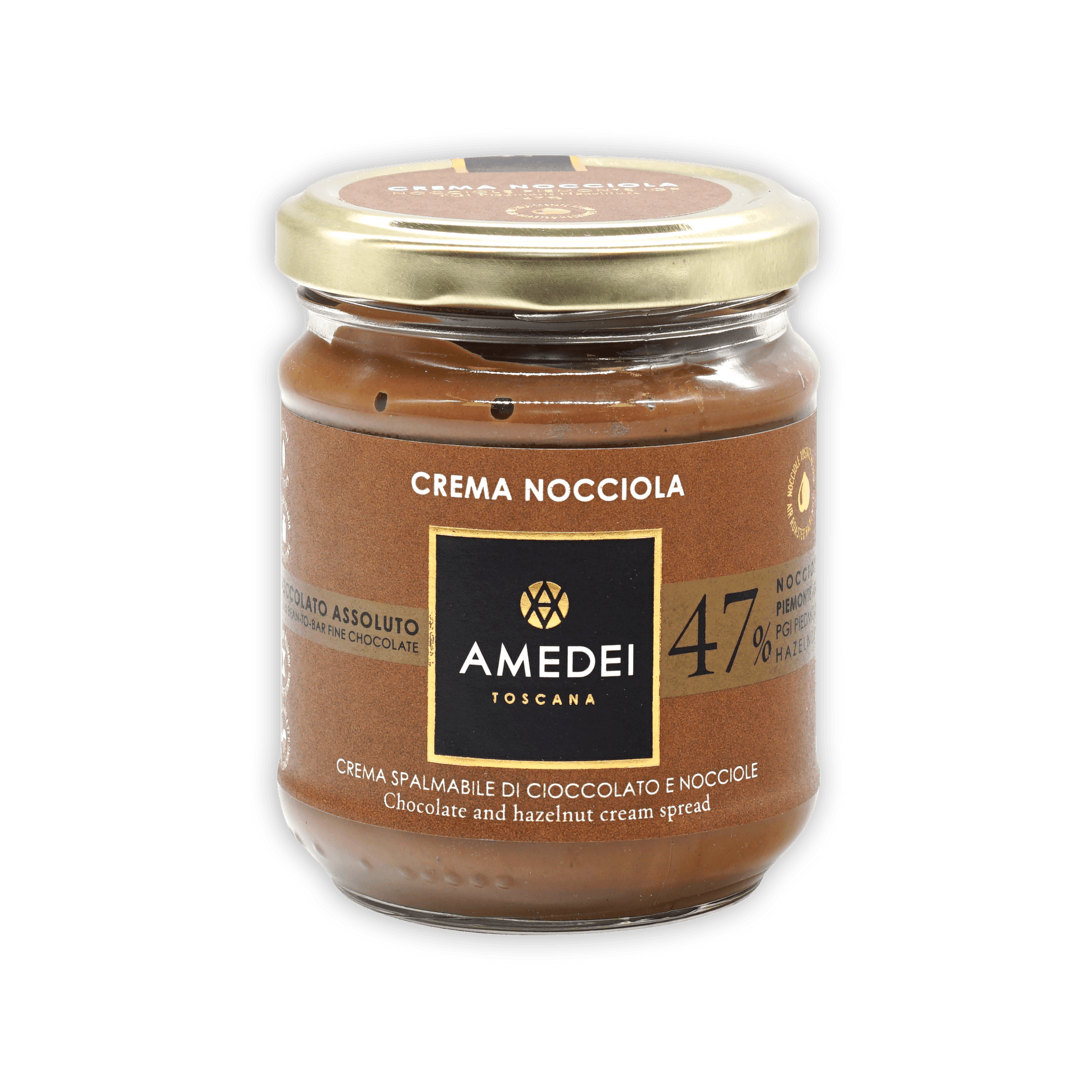 Amedei Crema Toscana Classic Gianduja 47% hazelnut spread jar
