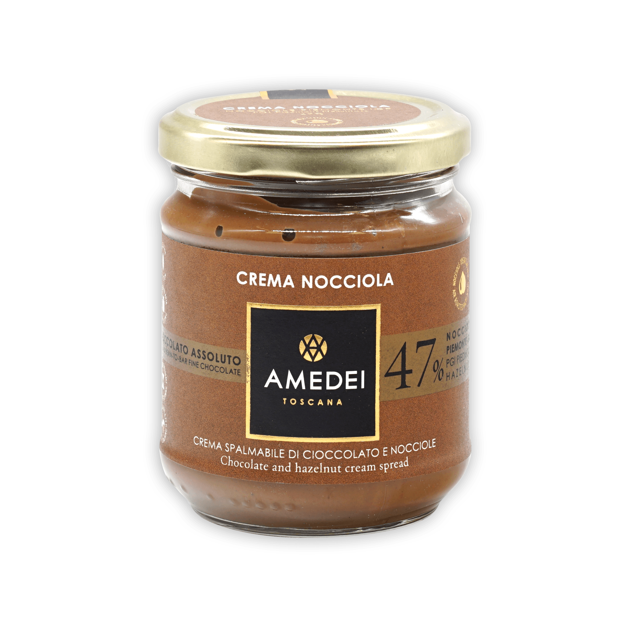Amedei Crema Toscana Classic Gianduja 47% hazelnut spread jar