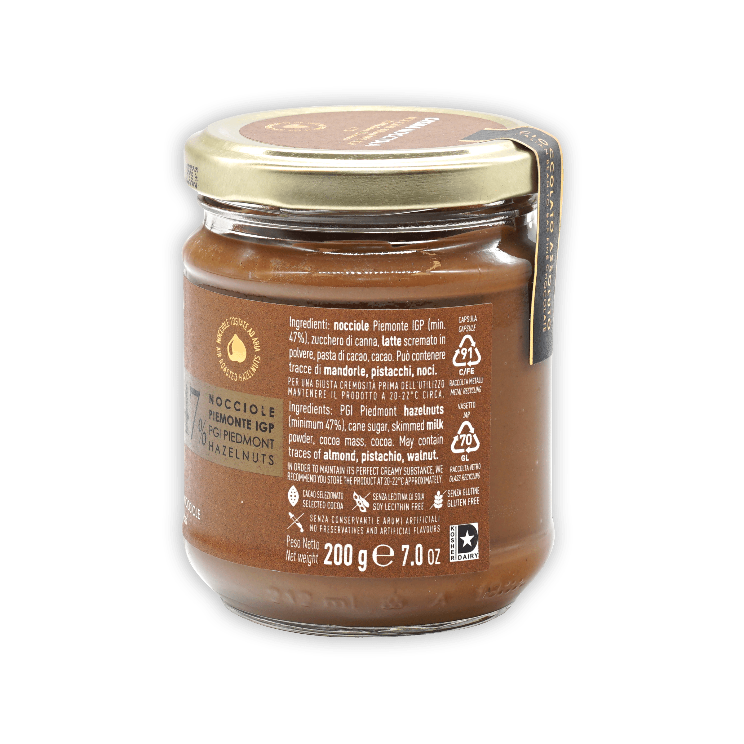 Amedei Crema Toscana Classic Gianduja 200g PGI Piedmont hazelnut spread