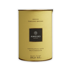Amedei Gocce Toscano Latte milk chocolate chips 250g golden tin