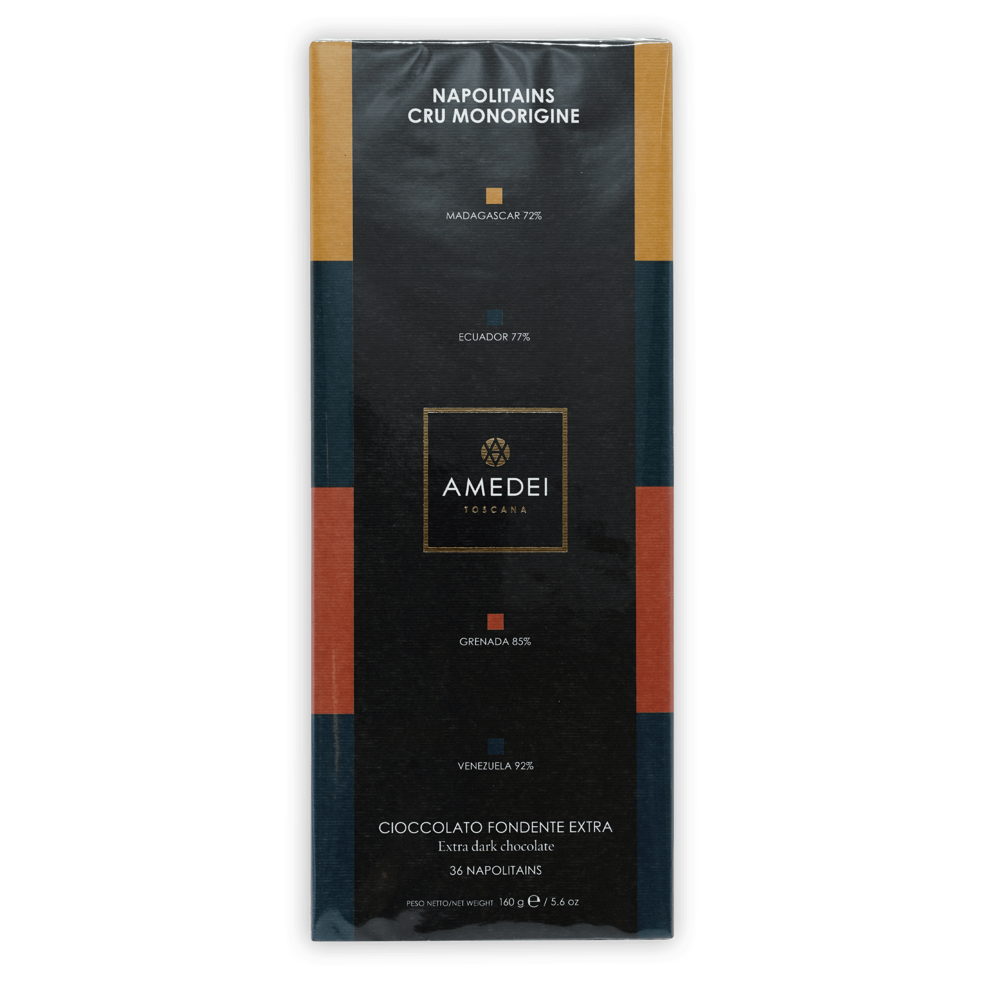 Amedei Napolitains Cru Monorigine 36 pcs Toscana black bar packaging