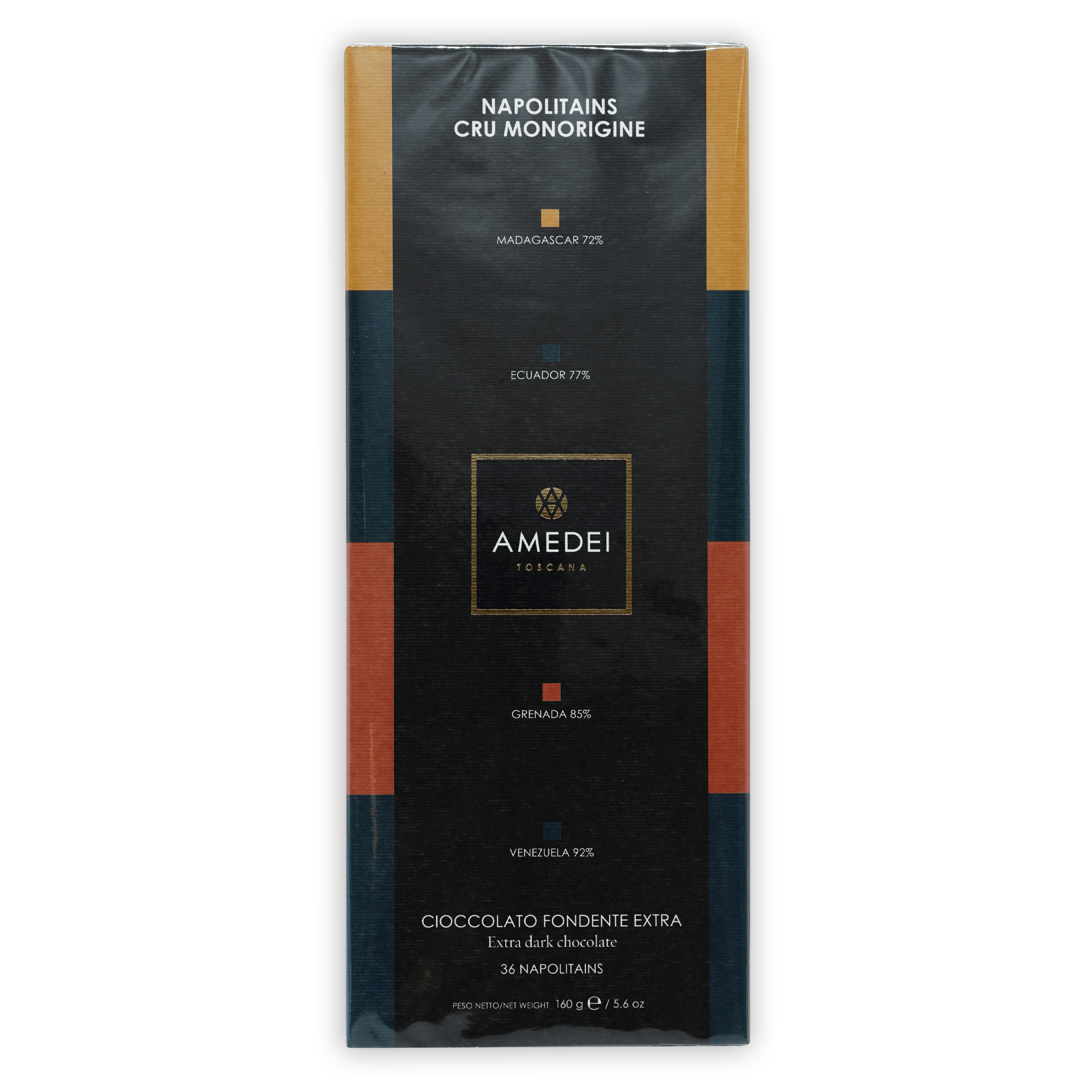 Amedei Napolitains Cru Monorigine 36 pcs Toscana black bar packaging