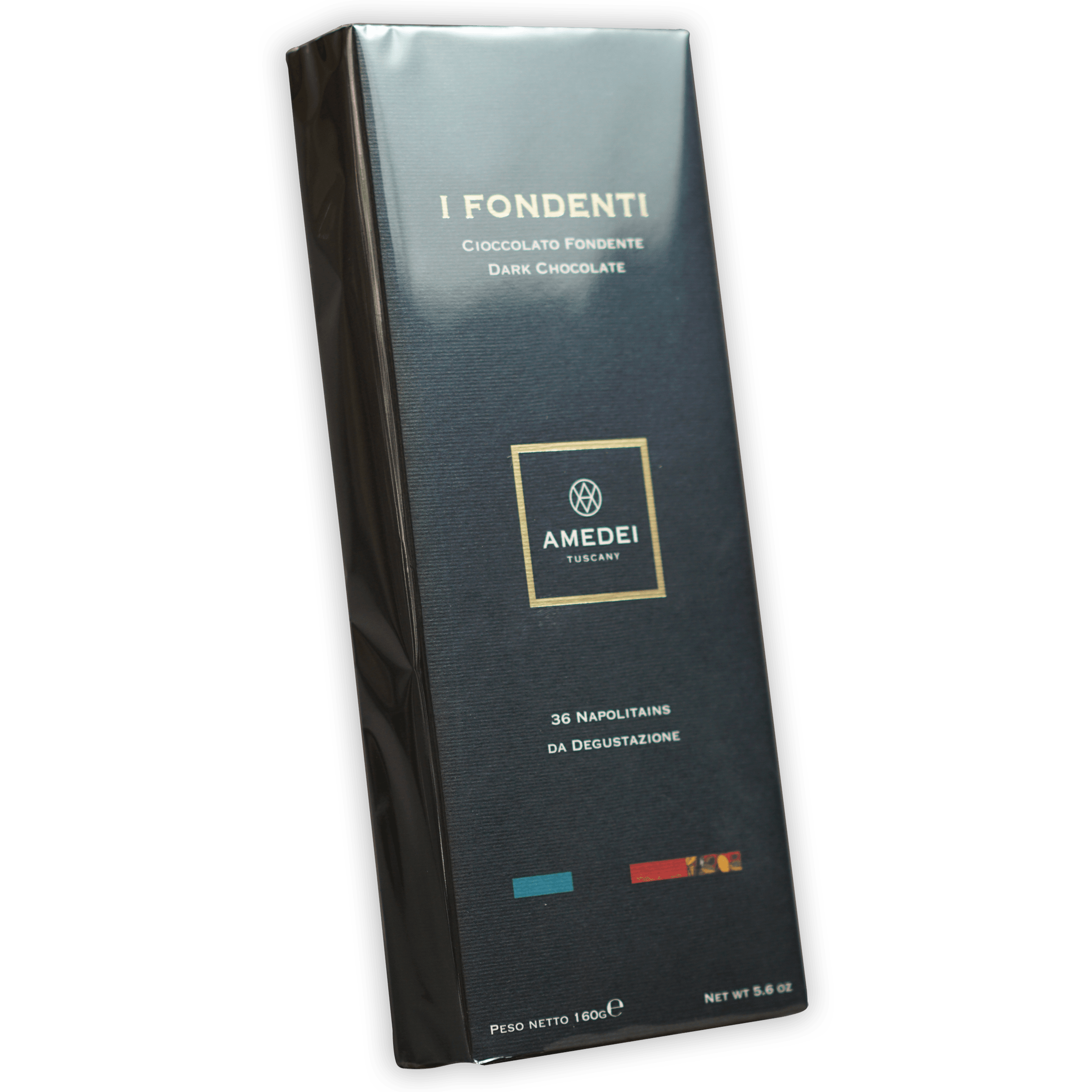Amedei Napolitains I Fondenti sleek black dark chocolate bar with gold logo