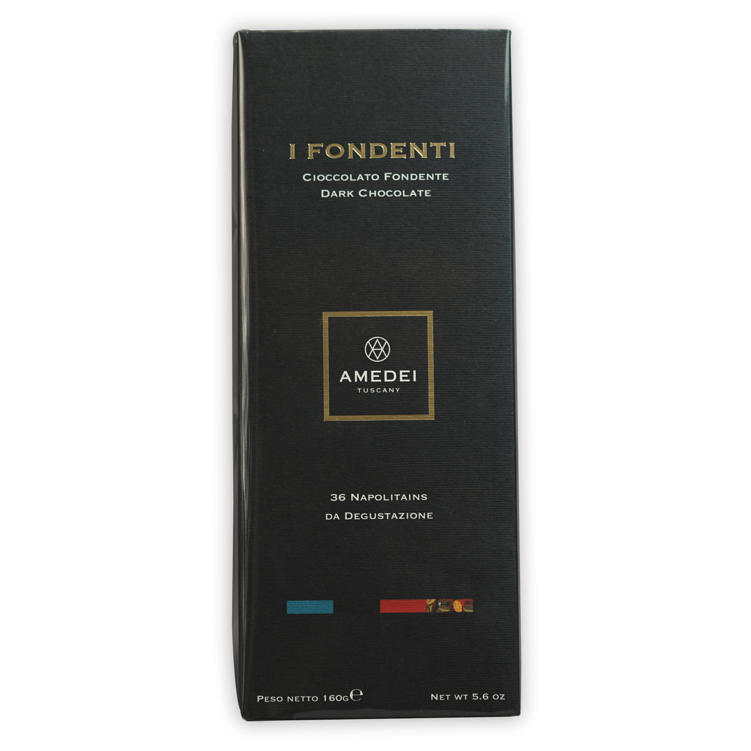 Amedei Tuscanys I Fondenti dark chocolate box with 36 napolitains