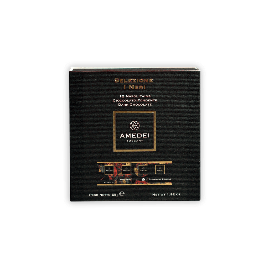 Amedei Tuscany Napolitains I Neri 70% dark chocolate black box 12 pcs