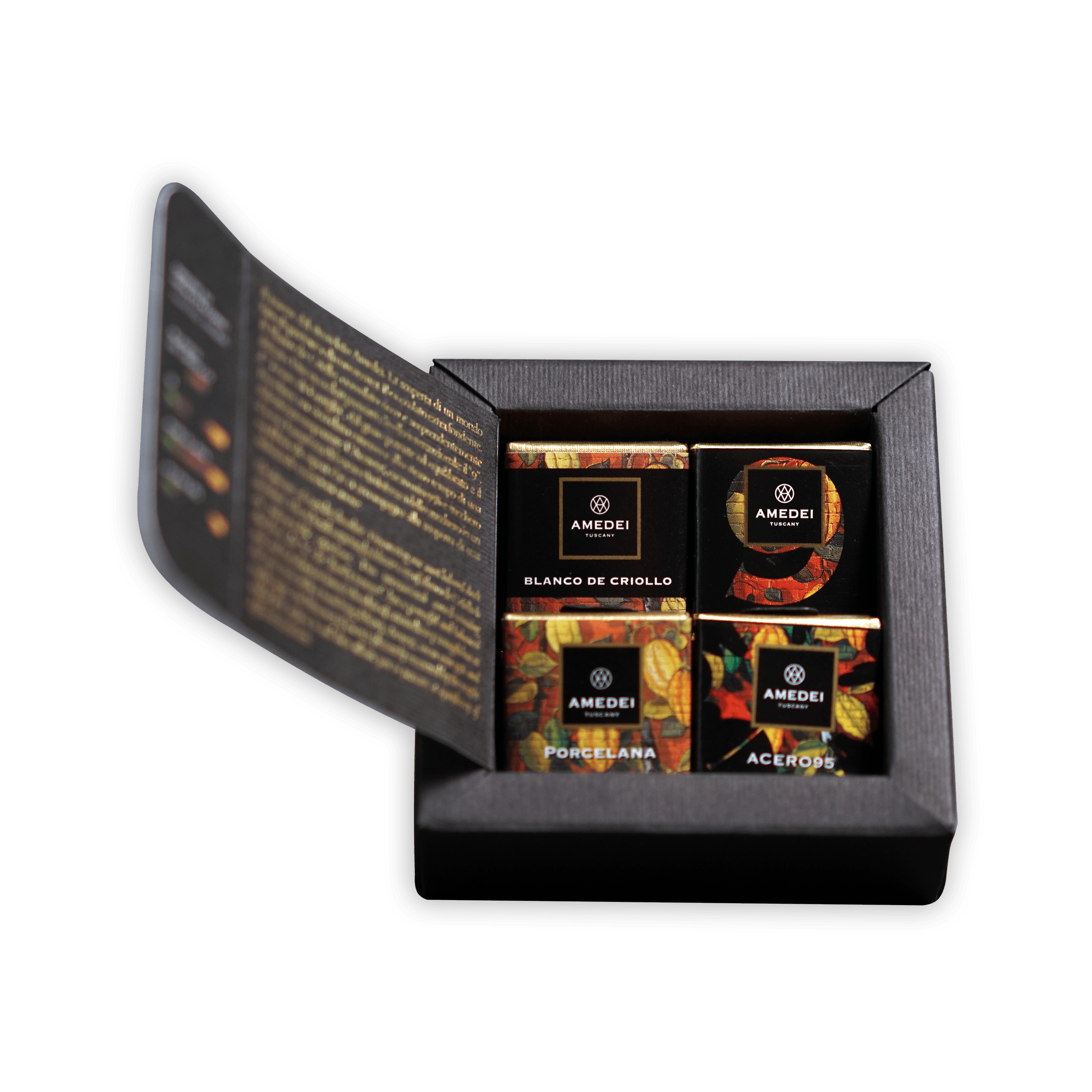 Black Amedei Napolitains I Neri 70% gift box with 4 chocolates