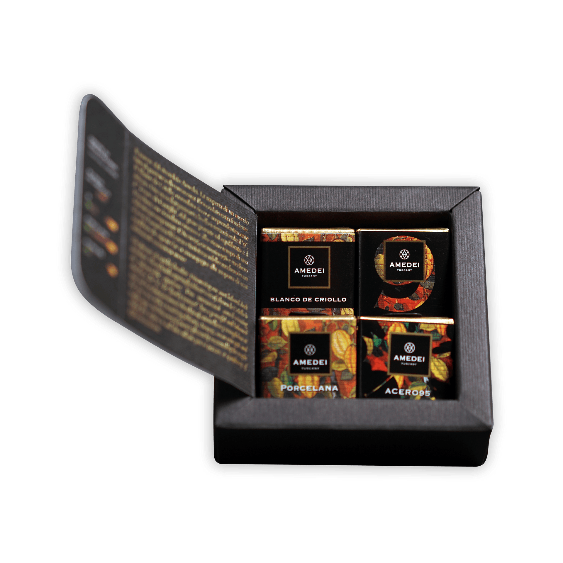 Black Amedei Napolitains I Neri 70% gift box with 4 chocolates