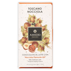 Amedei Toscana Toscano Nocciola milk chocolate bar with hazelnuts wrapper