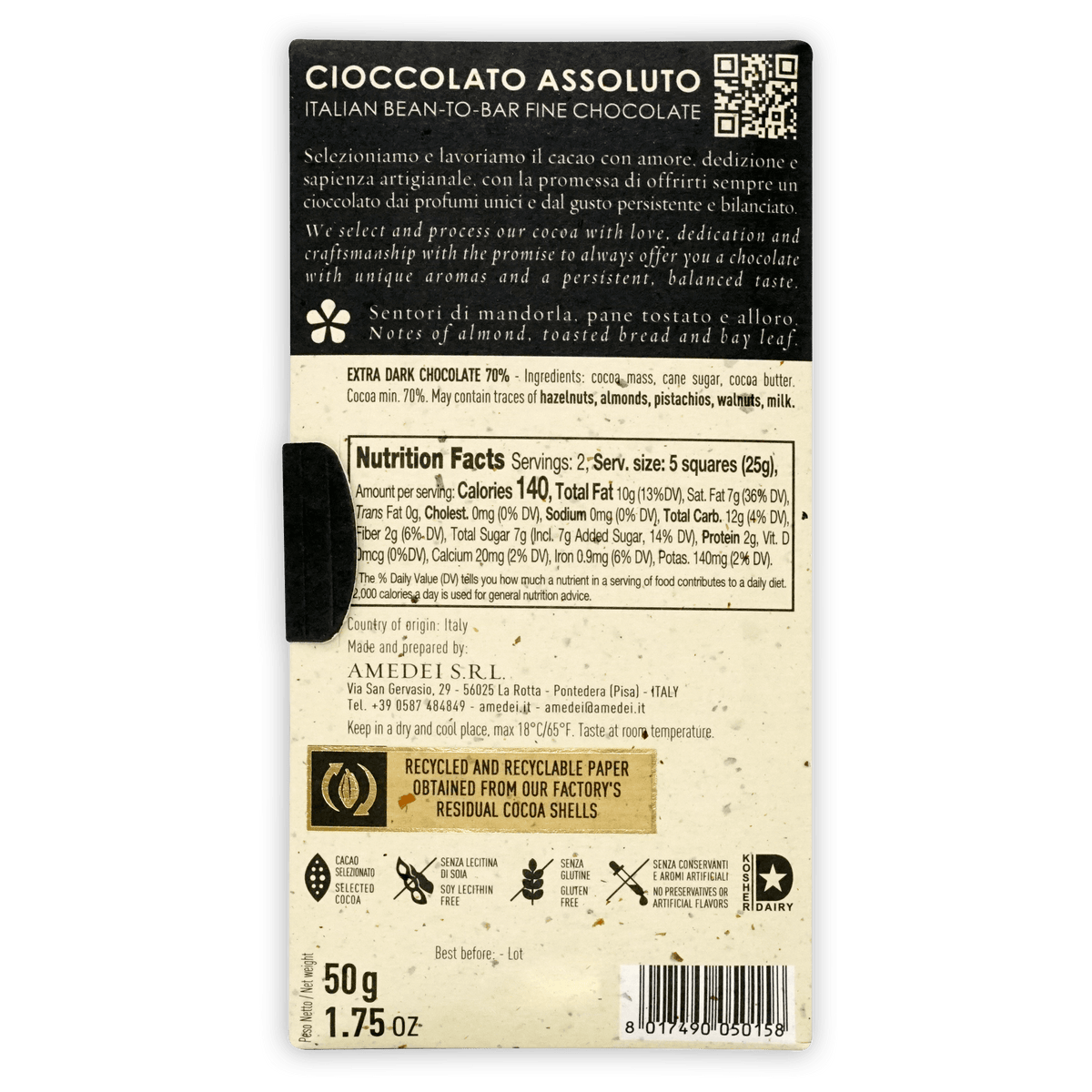 メルティチョコレートページ Amedei Porcelana 70% Dark Chocolate Bar – Bar & Cocoa