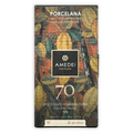 Amedei Porcelana 70% extra dark chocolate bar with cacao pod wrapper