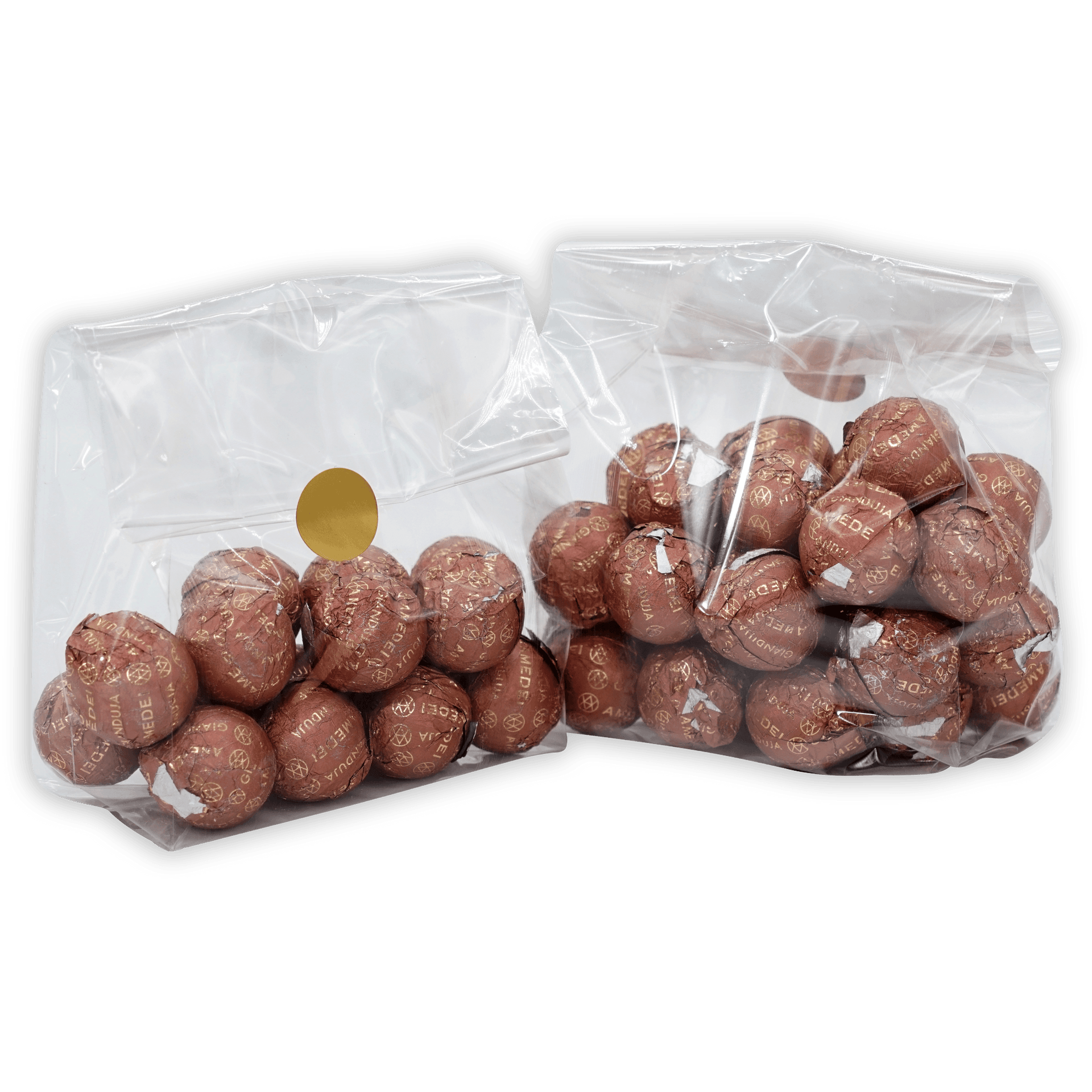 Amedei Pralines Milk w/ Crema Toscana Filling in foil-wrapped truffles