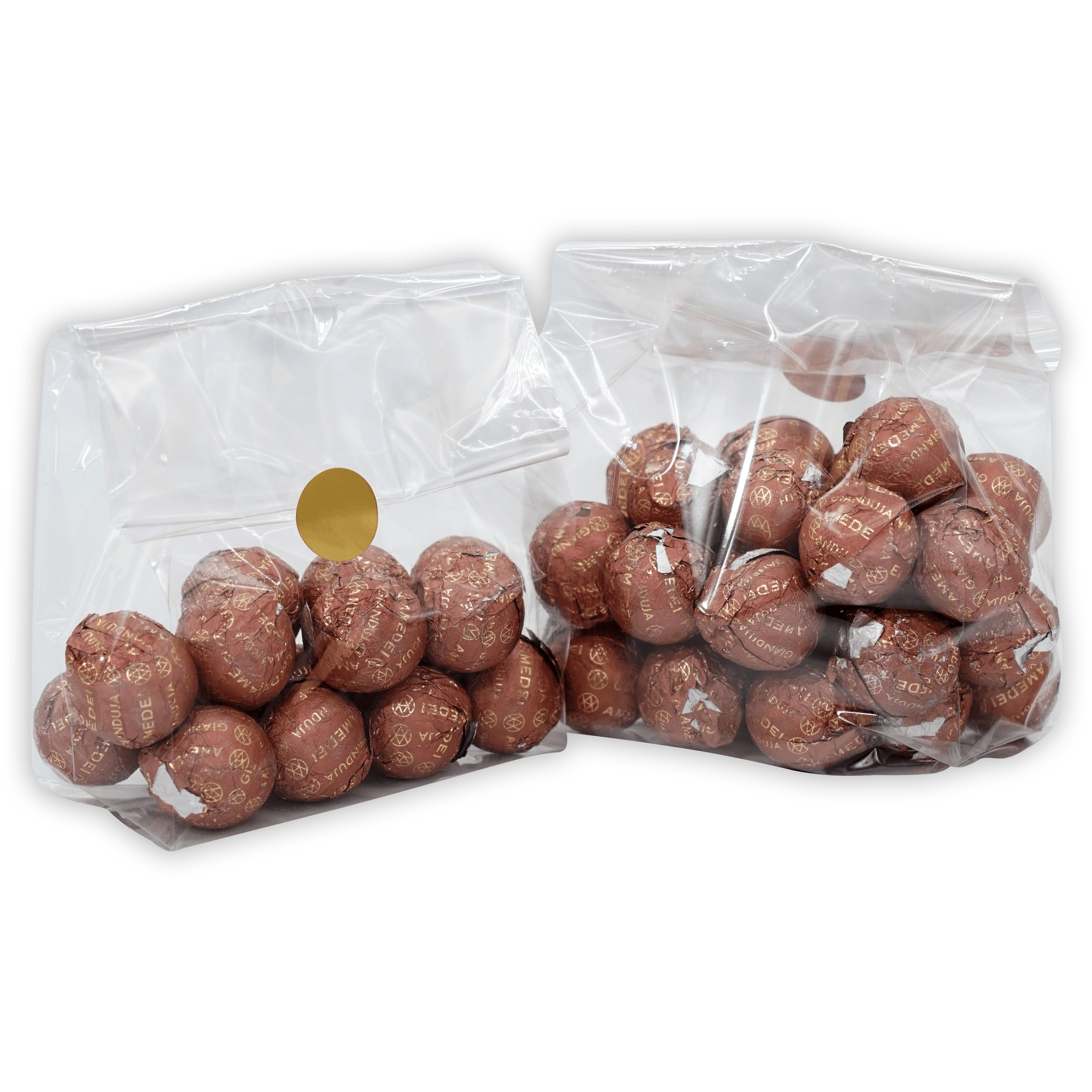 Amedei Pralines Milk w/ Crema Toscana Filling in foil-wrapped truffles
