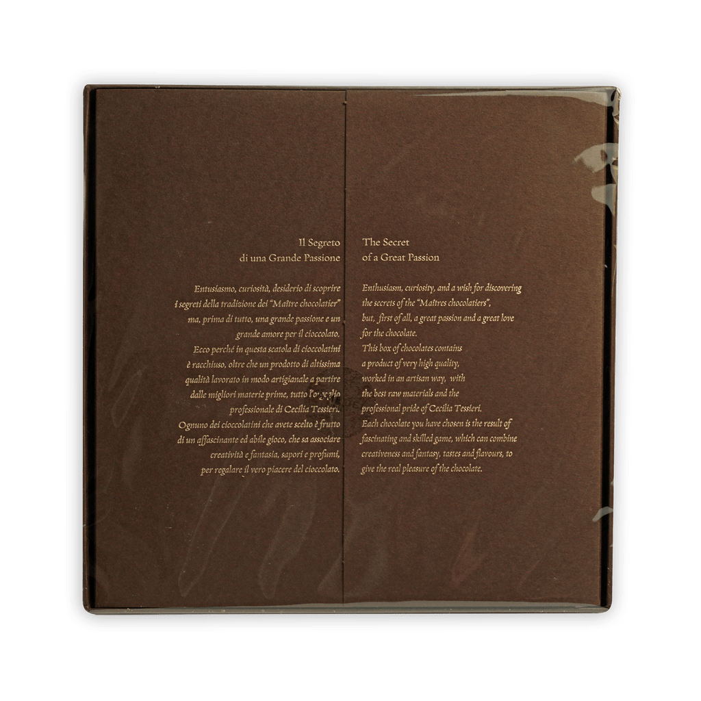Amedei Pralines Gift Box 16 pcs matte brown with gold foil text