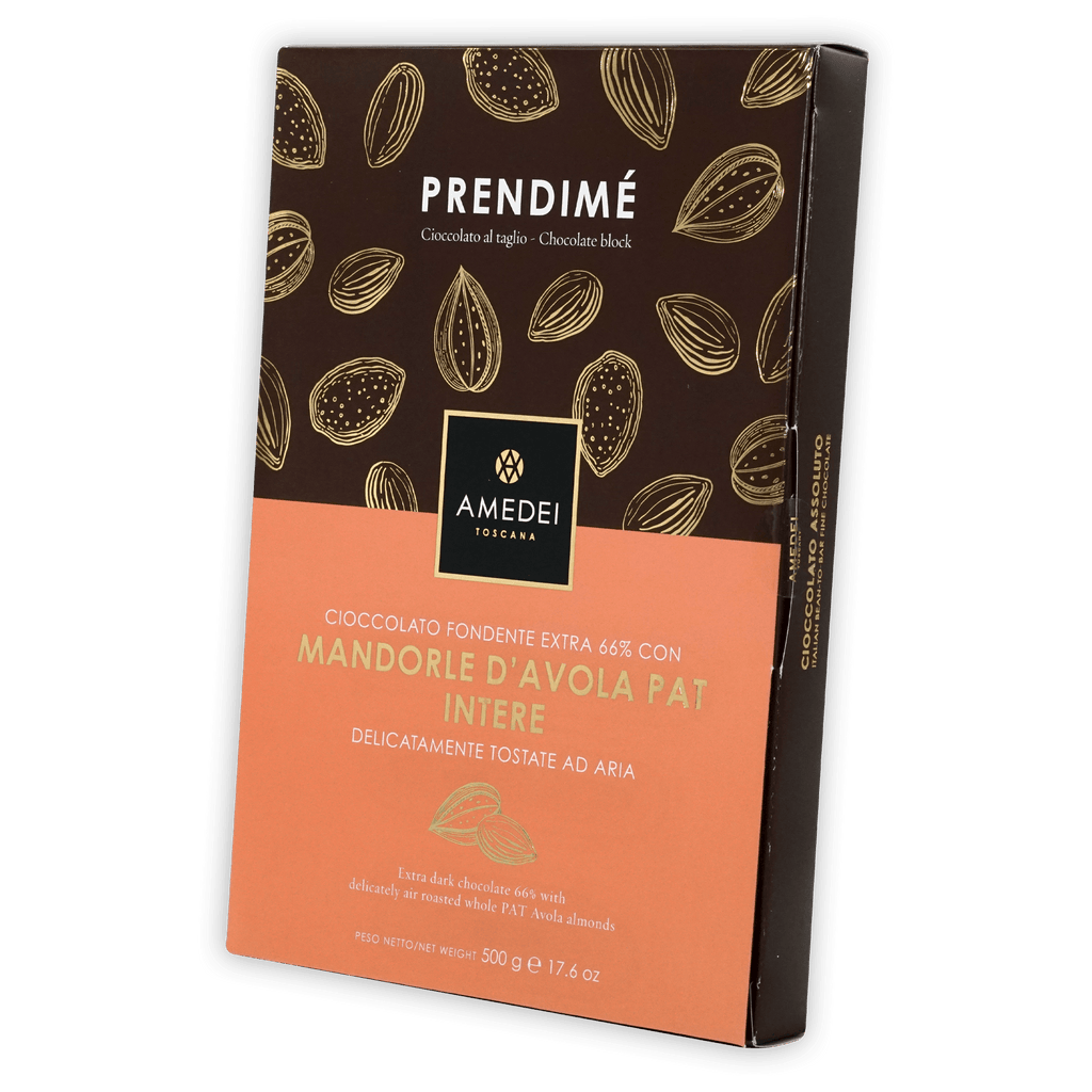 Amedei Prendime 66% dark chocolate with toasted Avola almonds 500g box