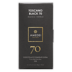 Amedei Toscano Black 70% extra dark chocolate sleek black package