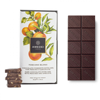 Amedei Toscano Blond 63% dark chocolate bar with peach apricot wrapper