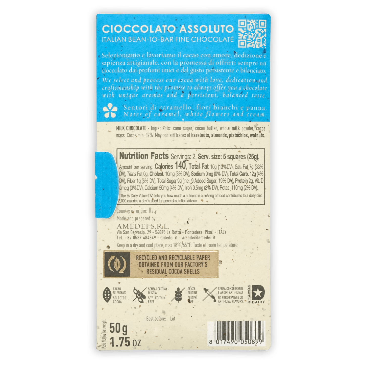 Amedei Toscano Brown Latte Milk Chocolate 32%