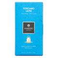 Amedei Toscano Latte milk chocolate bar in vibrant blue package with gold logo