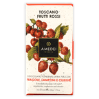 Amedei Toscano Red 70% extra dark chocolate bar with red berries